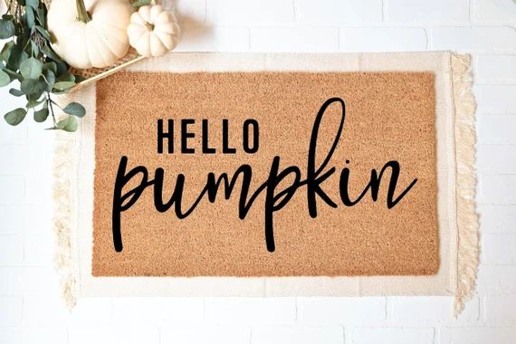 Hello Pumpkin Doormat Hey There Pumpkin Fall Welcome Mat | Etsy | Etsy (US)