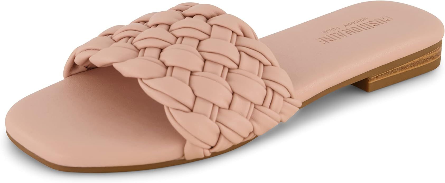 CUSHIONAIRE Women's Fez woven slide sandal +Memory Foam, Wide Widths Available | Amazon (US)