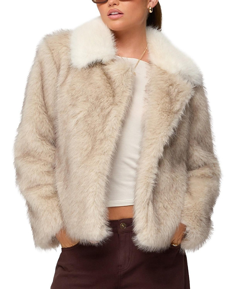 Edikted Contrast Collar Faux Fur Jacket | Bloomingdale's (US)