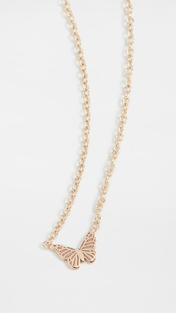 14k Gold Itty Bitty Centered Butterfly Necklace | Shopbop