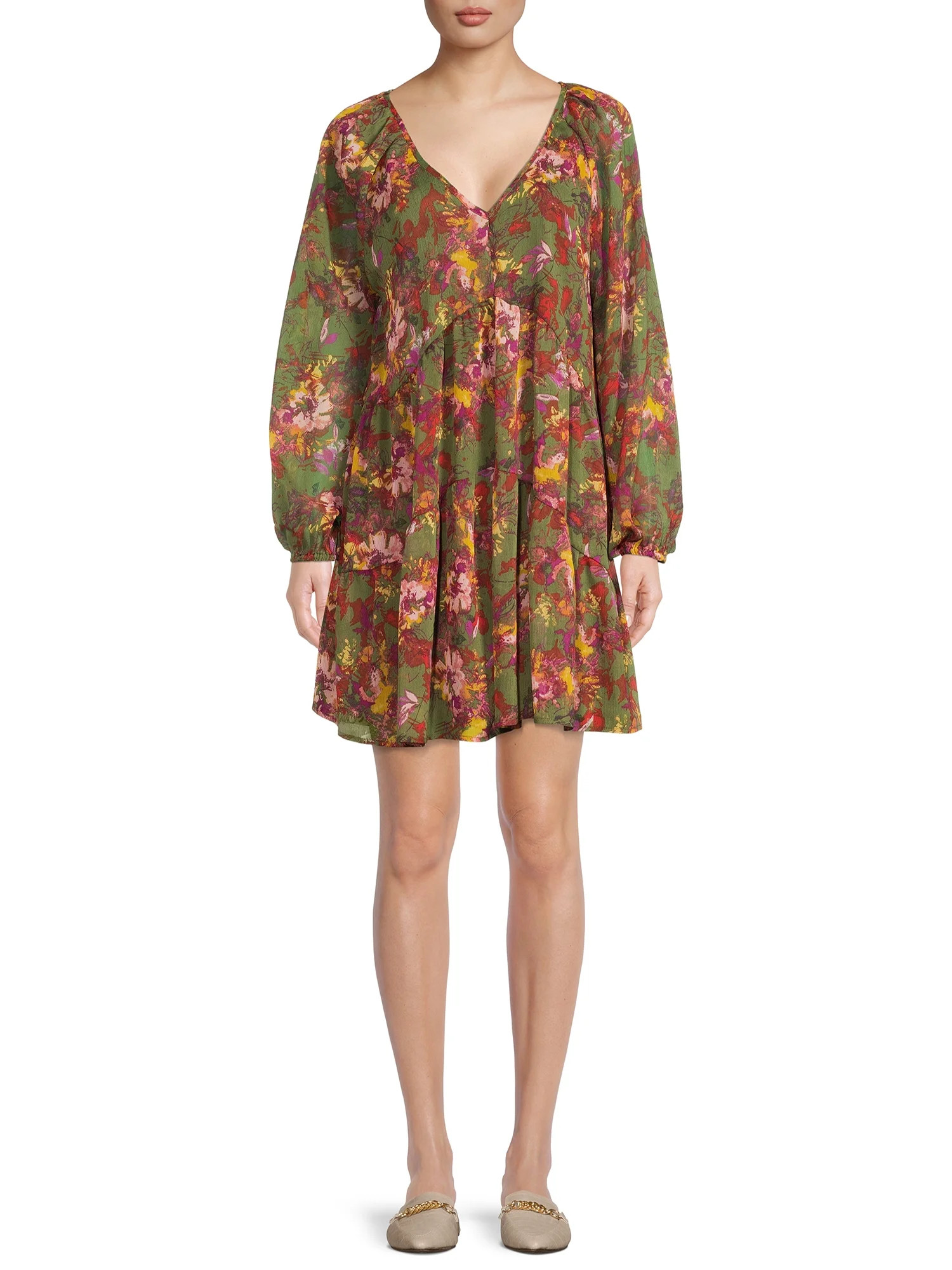 Time and Tru Women’s Tiered Babydoll Dress | Walmart (US)