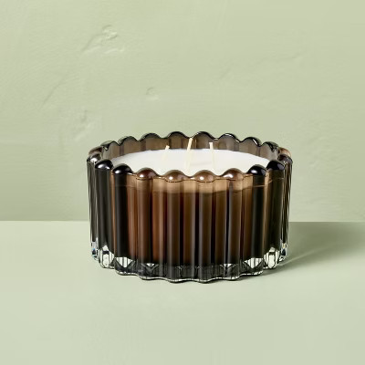 4 Wick Ribbed Glass Harvest Chestnut Jar Candle Dark Brown 22oz - Hearth & Hand™ with Magnolia | Target