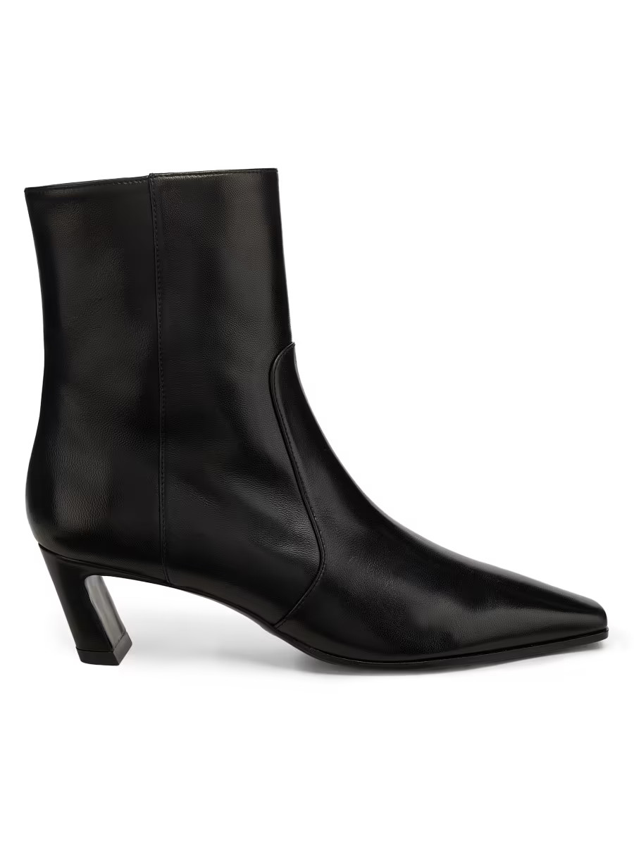 Stuart Weitzman Stassi 50MM Leather Ankle Boots | Saks Fifth Avenue | Saks Fifth Avenue