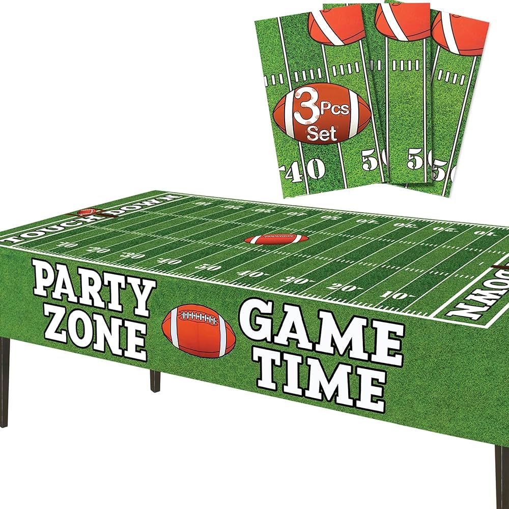 AnapoliZ Football Tablecloth Plastic | 3 Pcs Party Pack (54” Inch Wide x 72” inch Long) | Rec... | Amazon (US)