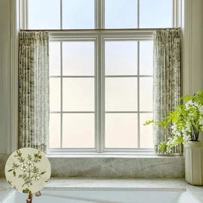 Sara Le Print Linen Cafe Curtain Pleated | TWOPAGES