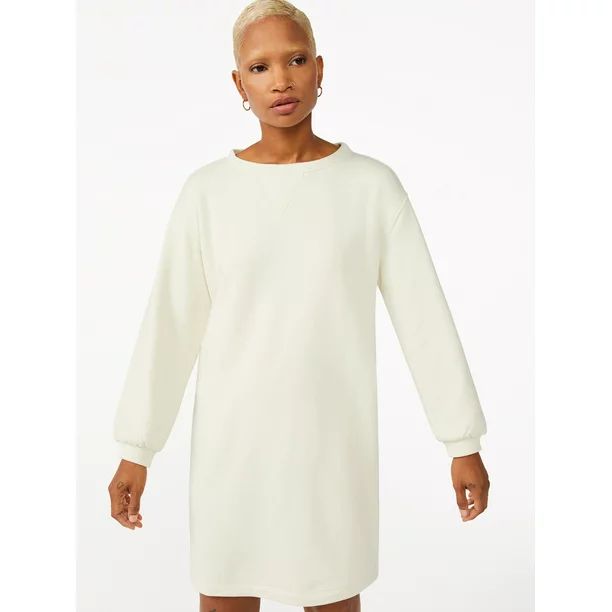 Free Assembly Women's Sweatshirt Dress | Walmart (US)