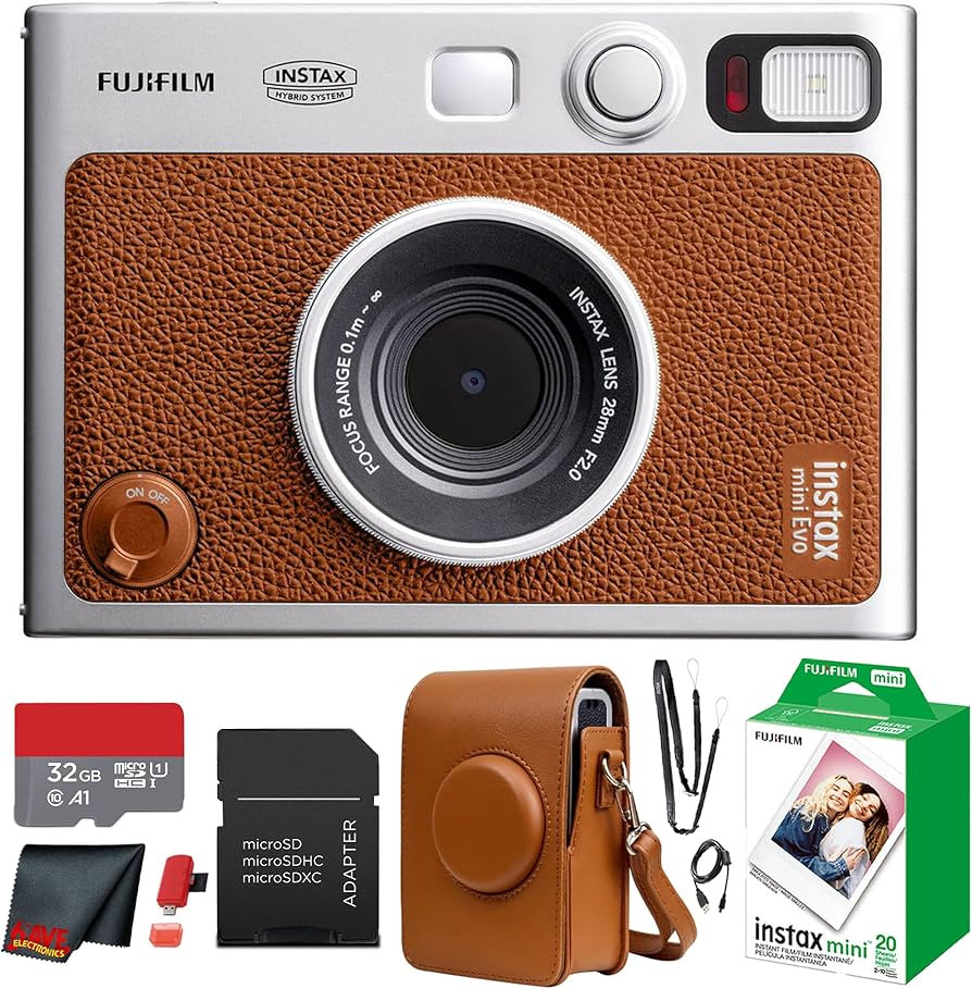 Fujifilm Instax Mini EVO Hybrid Instant Camera (Brown) Bundle with Instax-Mini Twin Pack Instant-... | Amazon (US)