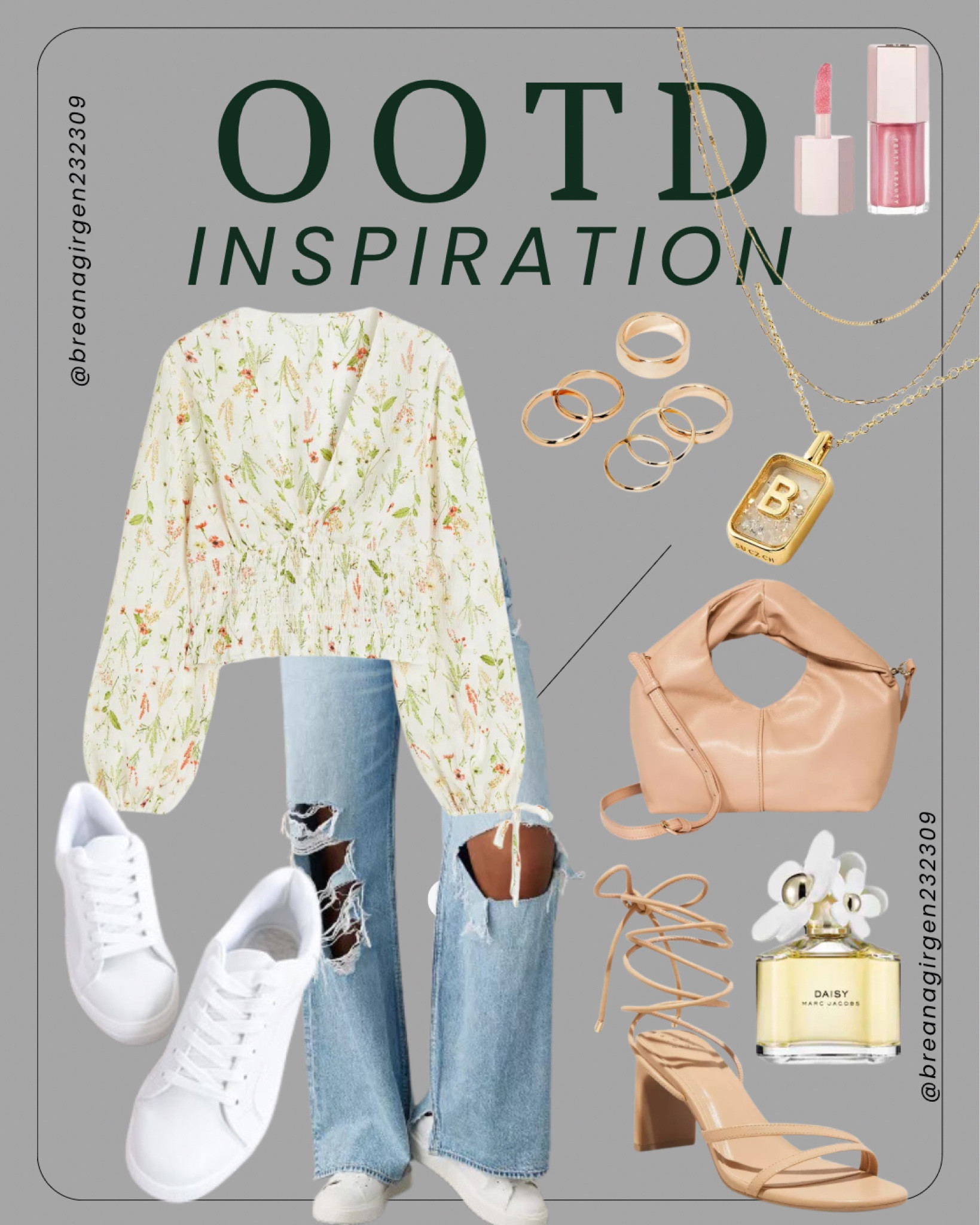 OOTD Inspiration! 
Spring Transition is in full swing! Dress it up or make it more casual. 

Size 7.5/8 Sandals
Jeans Size 00 or 0 could do too for looser fit. 
Blouse size S - size up if bustier 
