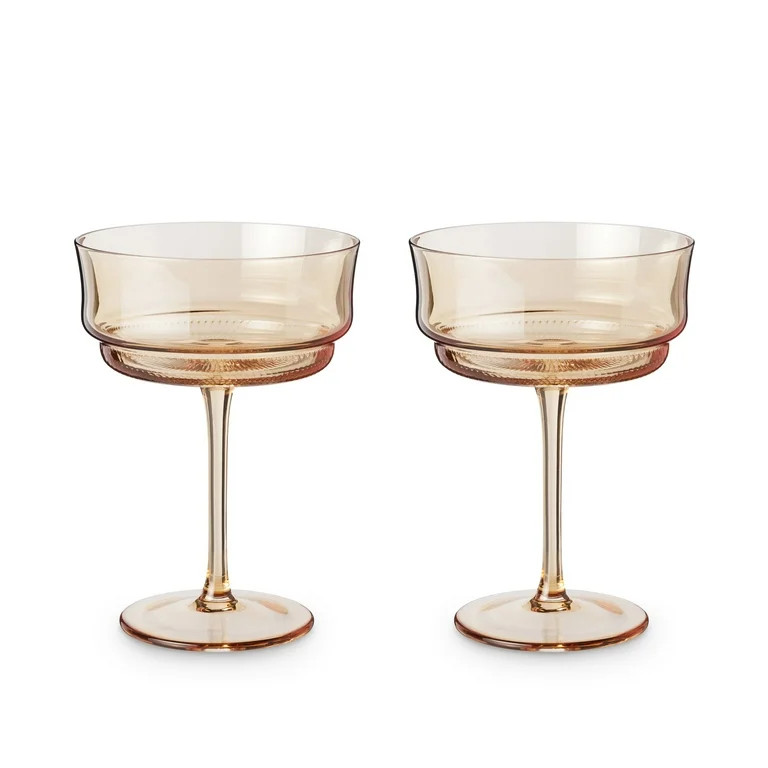 Twine Tulip Coupe Cocktail Glasses, Champagne Wine Glasses, 9 oz Set of 2 | Walmart (US)