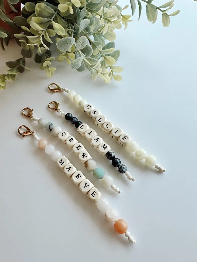 Personalized Beaded Keychain: Diaper Bag Accessory, Custom Name - Etsy | Etsy (Global)