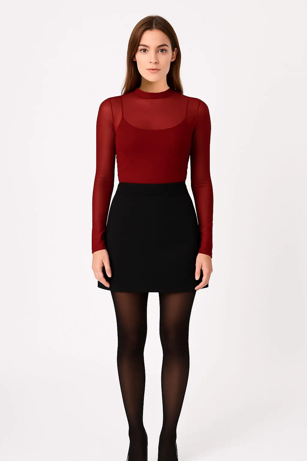 BALOU Translucent Fitted Top Red | Debenhams | Debenhams UK
