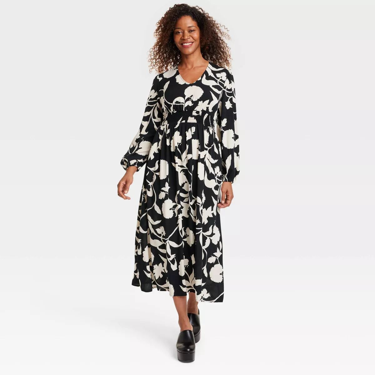 Women's Long Sleeve Smocked Maxi Dress - Knox Rose™ | Target
