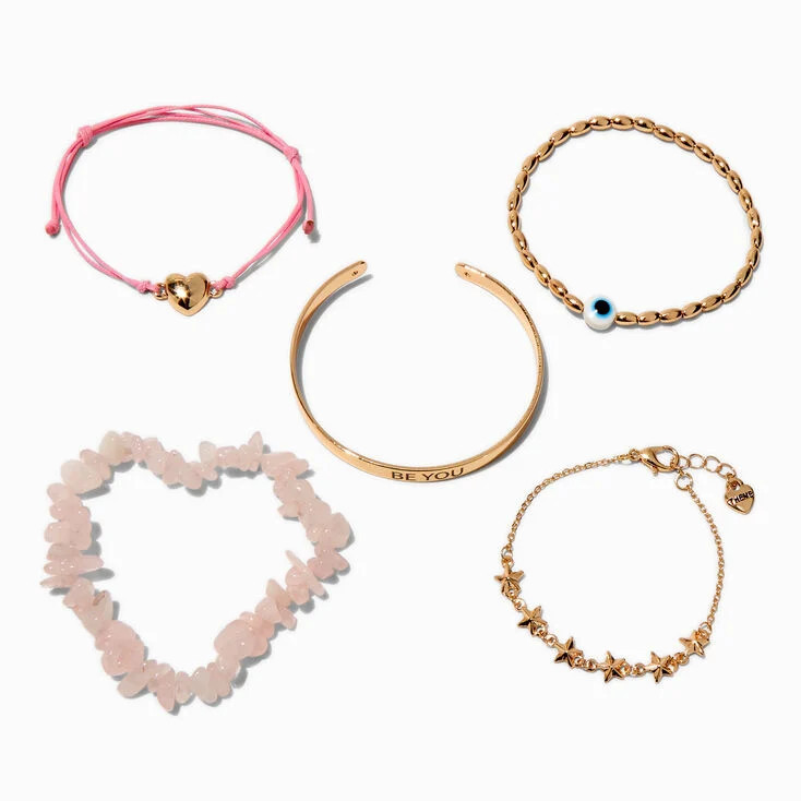 THEME x Claire's ''Be You'' Evil Eye Beaded Bracelet Set - 5 Pack | Claire's (UK)