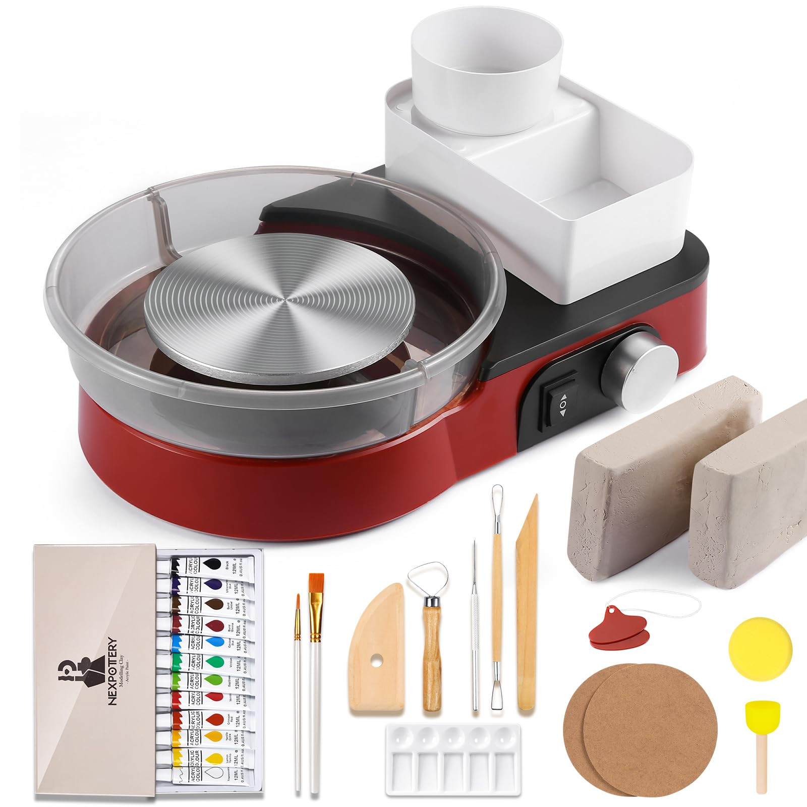 Pottery Wheel for Kids Adults and Beginners - Complete Pottery Set with 6" Turntable with Two-Way... | Amazon (US)