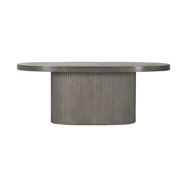 Wave Oval Dining Table in Grey Concrete - Walmart.com | Walmart (US)