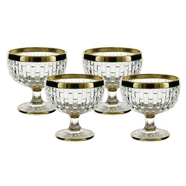4pc Glass Dessert Bowls with Gold Trim | Walmart (US)