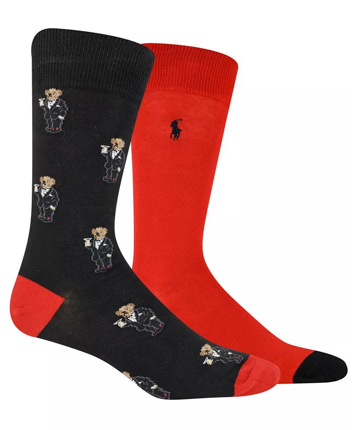 Polo Ralph Lauren Men's Mini Martini Bear Slack Socks, 2-Pack & Reviews - Underwear & Socks - Men... | Macys (US)