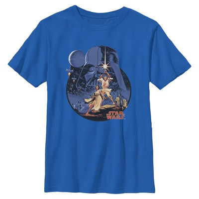 Boys Star Wars Stellar Scene T Shirt - Royal Blue - Medium | Target