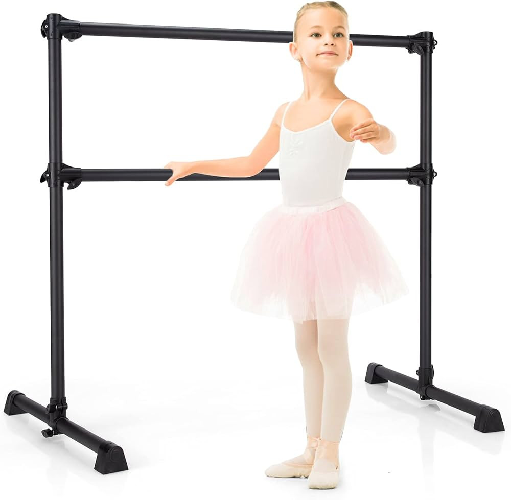 Goplus Double Ballet Barre Bar, Portable 4 FT Freestanding Dancing Bar w/ 7” - 46” Adjustable... | Amazon (US)