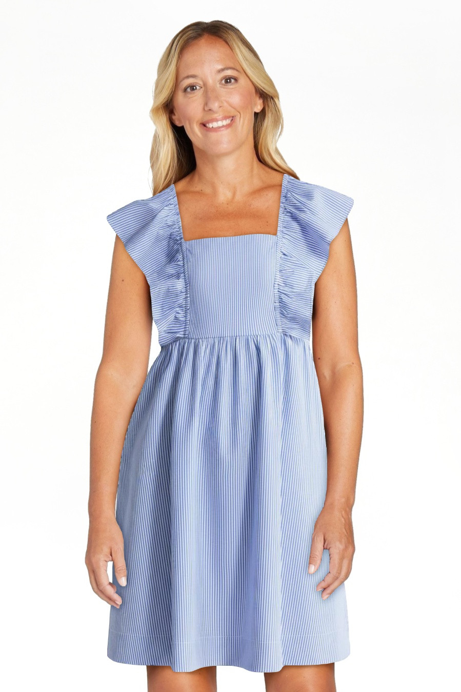 Free Assembly Women's and Women's Plus Square Neck Flutter Sleeve Mini Dress, XS-4X | Walmart (US)