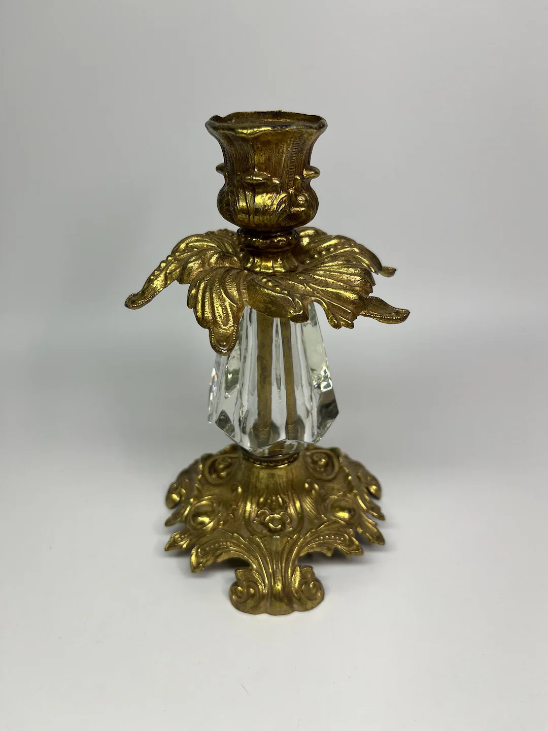 Vintage Ornate Brass/glass Candleholder - Hollywood Regency - L&L WMC 1973 - #9320 - Etsy | Etsy (US)