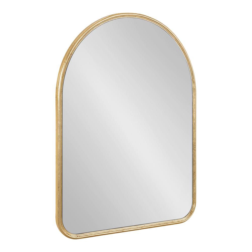 Kate and Laurel Caskill 24 in. x 18 in. MidCentury Arch Gold Framed Decorative Wall Mirror | The Home Depot