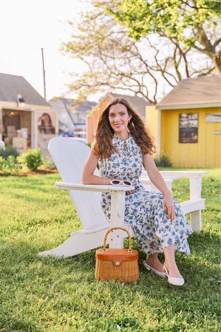 A summer of easy breezy dresses like this printed midi dress in blue and white flowers. A new favorite summer dress! 

#LTKStyleTip #LTKFindsUnder50 #LTKSeasonal
