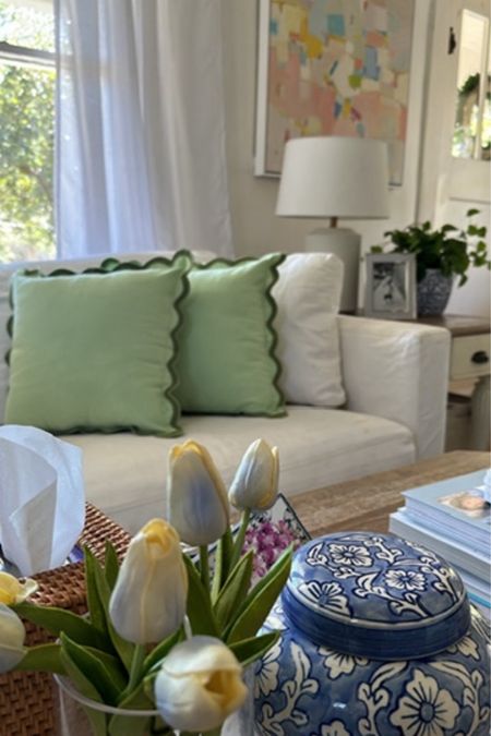 Green scalloped pillows (under $50) 

Grandmillenial Home decor 

#LTKFindsUnder50 #LTKHome #LTKStyleTip