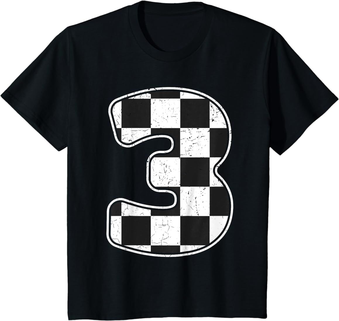 Kids Birthday Boy 3 Three Race Car 3rd Birthday Racing Car Flag T-Shirt | Amazon (US)