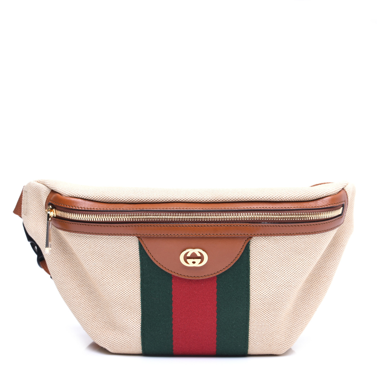 Vintage Canvas Web Belt Bag Sand Cuir | Fashionphile