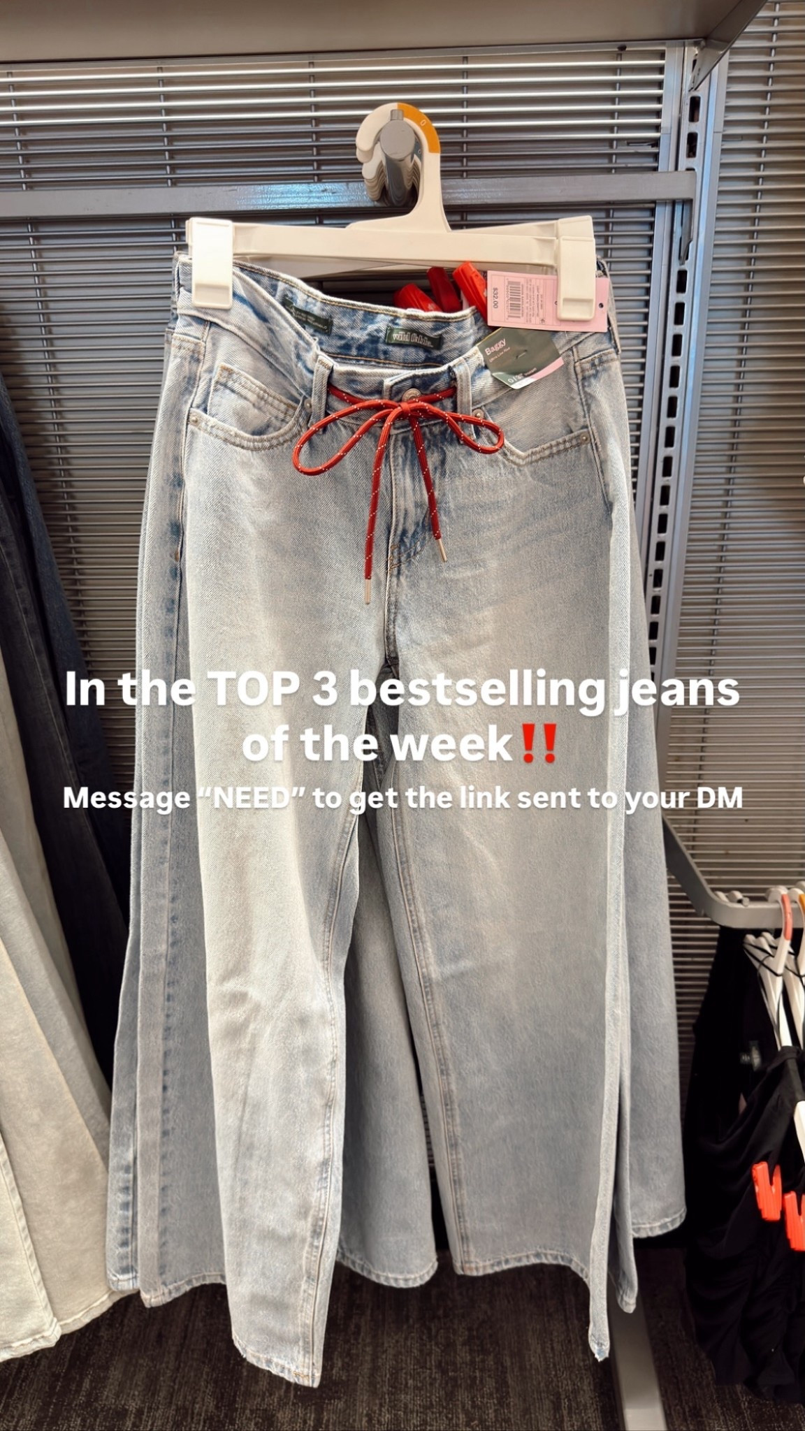 In the TOP 3 bestselling jeans of the week‼️ the corded drawstring detail…are ya kidding? So freaking cute. 

These run tts or size up if you’re between sizes.

#LTKootd #LTKdayinmylife #LTKgrwm