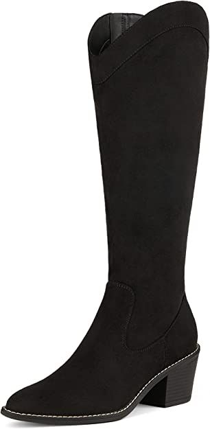 Amazon.com | DREAM PAIRS Cowboy Boots For Women, Western Cowgirl Pull On Zipper Chunky Heel Point... | Amazon (US)