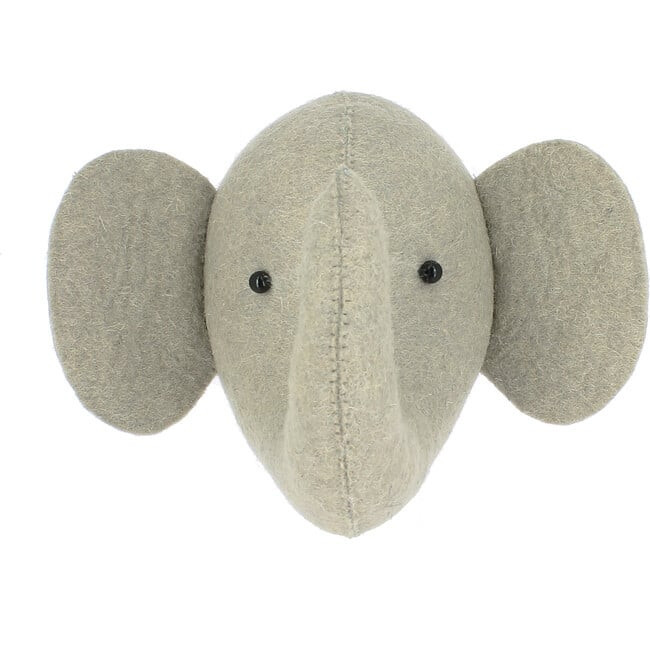 Noahs Ark Mini Elephant Head Felt Wall Decoration, Grey | Maisonette