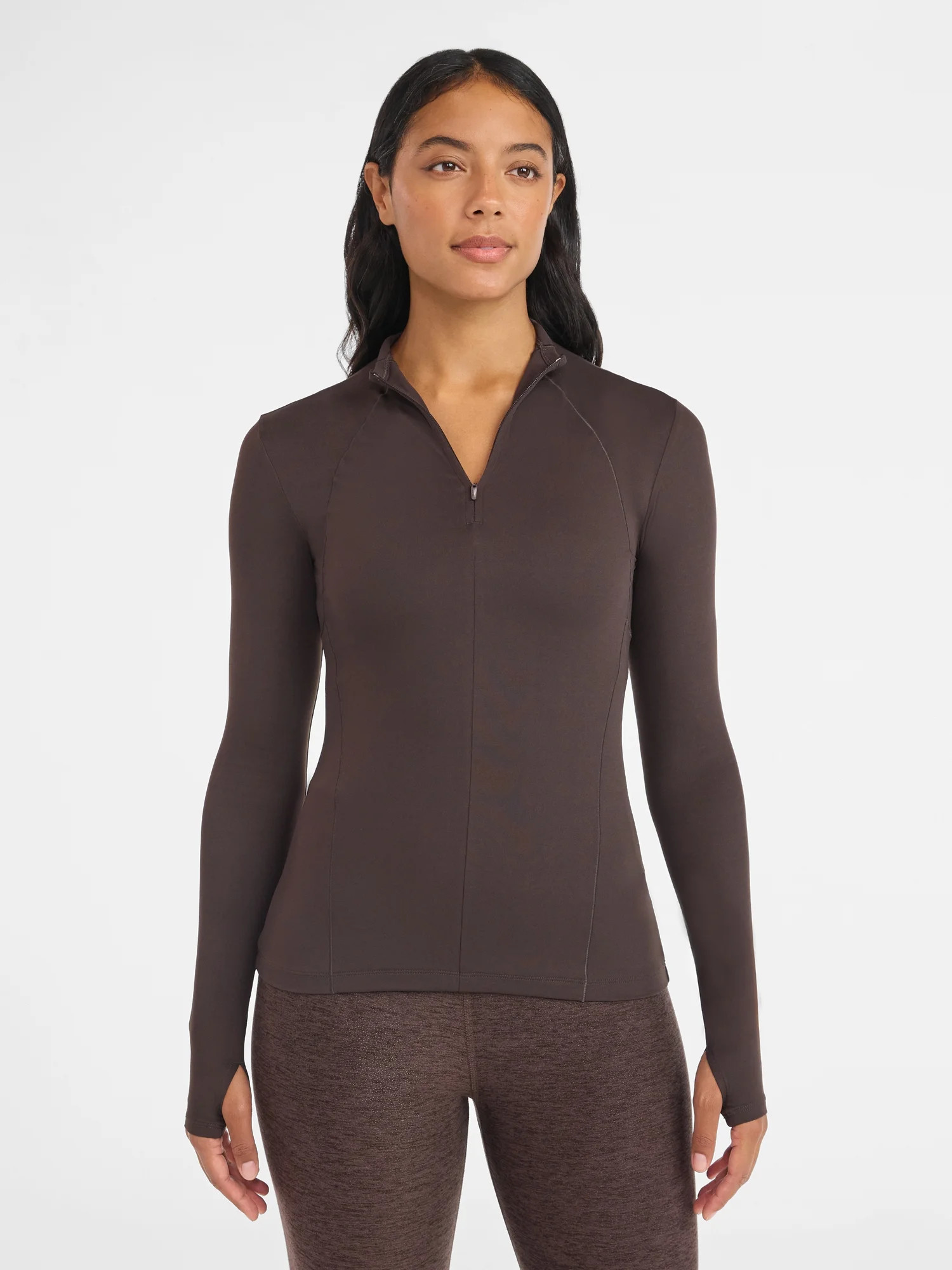 Avia Women's and Women's Plus SoftSculpt Quarter Zip Long Sleeve Top, Sizes XS-4X | Walmart (US)