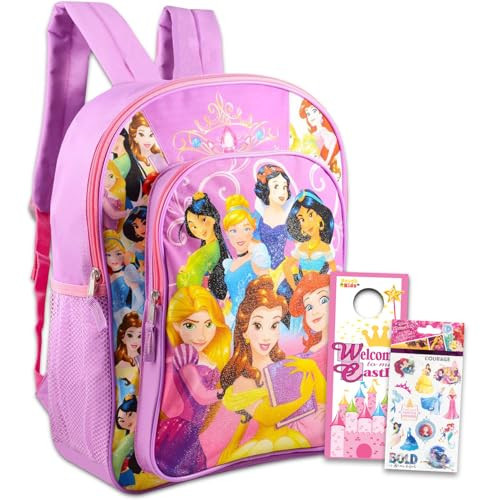 Disney Princess Backpack for Girls Kids Toddlers ~ Deluxe 16" Princess School Bag Bundle Featuing Ariel, Cinderella, Rapunzel, and More (Disney Princess School Supplies) | Amazon (US)