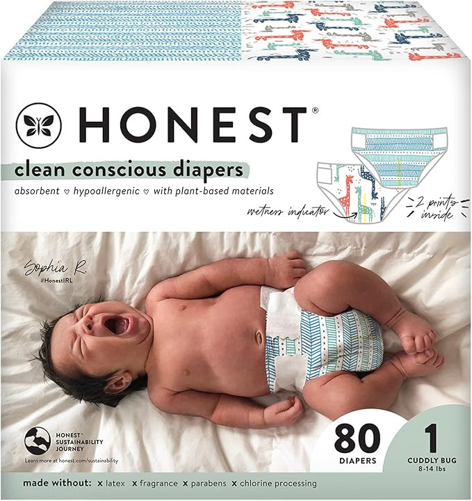 The Honest Company Clean Conscious Diapers | Plant-Based, Sustainable | Dots & Dashes + Multi-Col... | Amazon (US)