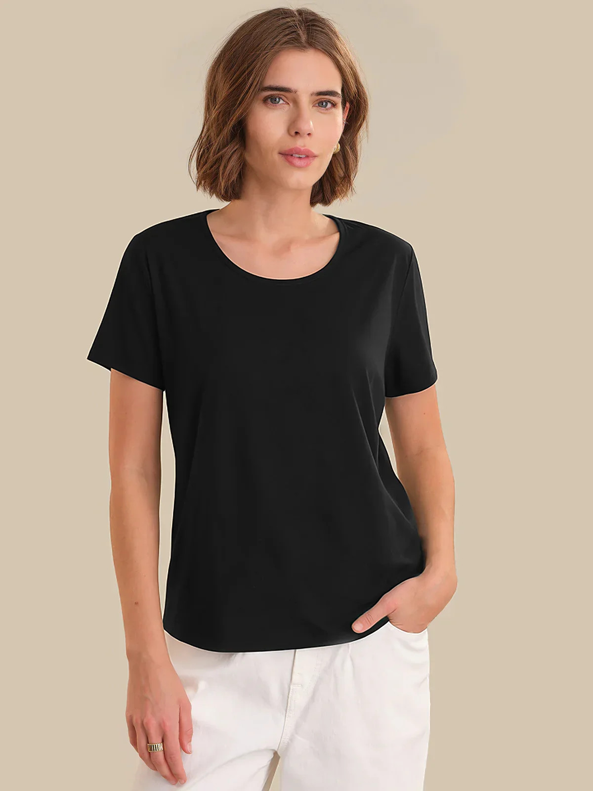 Scoop Neck Tee – Black | 89th & Madison | 89th + Madison