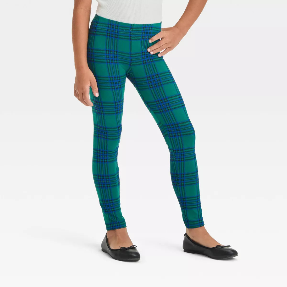 Girls' Plaid Leggings - Cat & Jack™ Dark Green | Target