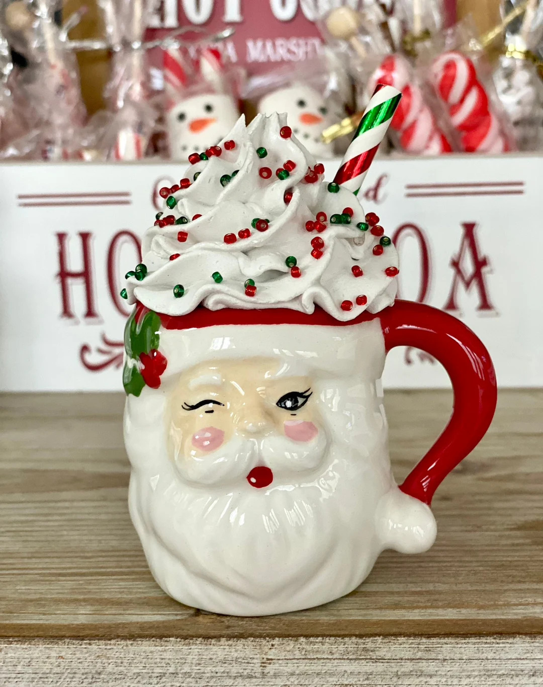 Mini Holiday Santa Mug With Christmas Sprinkles - Etsy | Etsy (US)