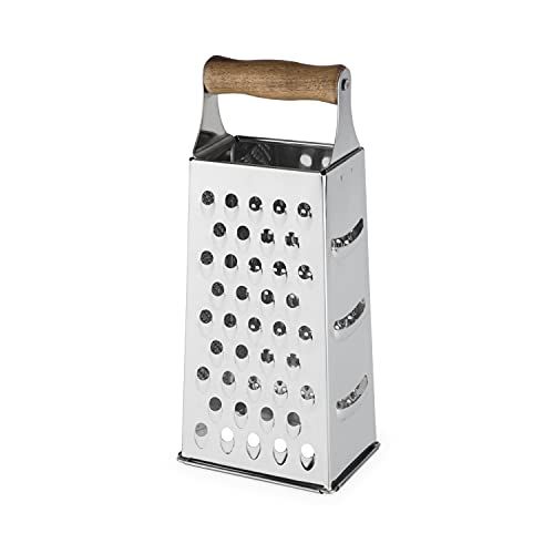 Twine Acacia Wood Handled Cheese Grater, Stainless Steel Grater, Citrus Zester, Reinforced Base, Vin | Amazon (US)