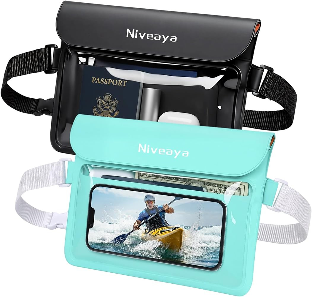 Niveaya IPX8 Waterproof Fanny Pack, Waterproof Pouch Dry Belt Bag for Beach, Kayaking, Swimming, ... | Amazon (US)