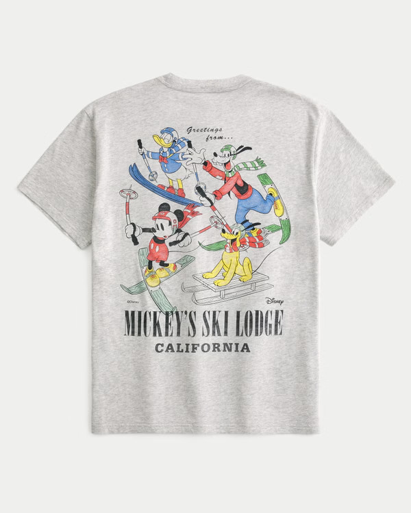 Men's Relaxed Mickey's Ski Lodge Graphic Tee | Men's Tops | HollisterCo.com | Hollister (US)