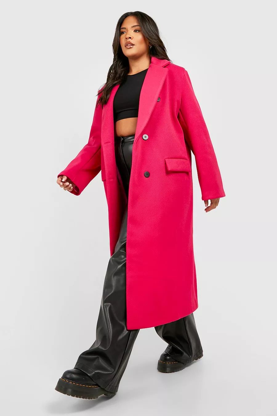Plus Premium Bright Wool Look Coat | Boohoo.com (US & CA)