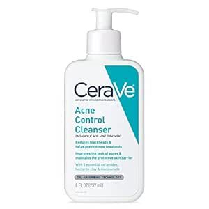 CeraVe Face Wash Acne Treatment | 2% Salicylic Acid Cleanser with Purifying Clay for Oily Skin | ... | Amazon (US)