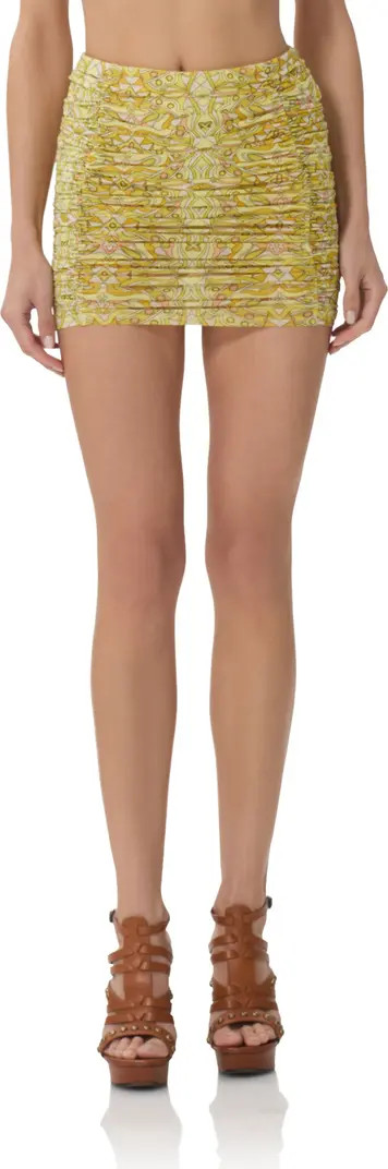 AFRM Martina Ruched Mesh Miniskirt | Nordstrom | Nordstrom