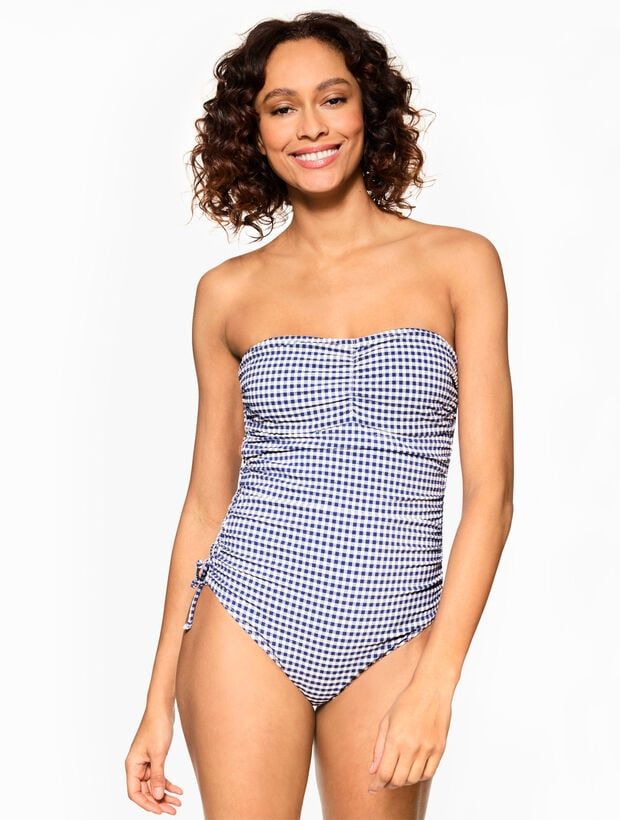 Sun Ocean Sand Ruched Side One Piece - Gingham | Talbots