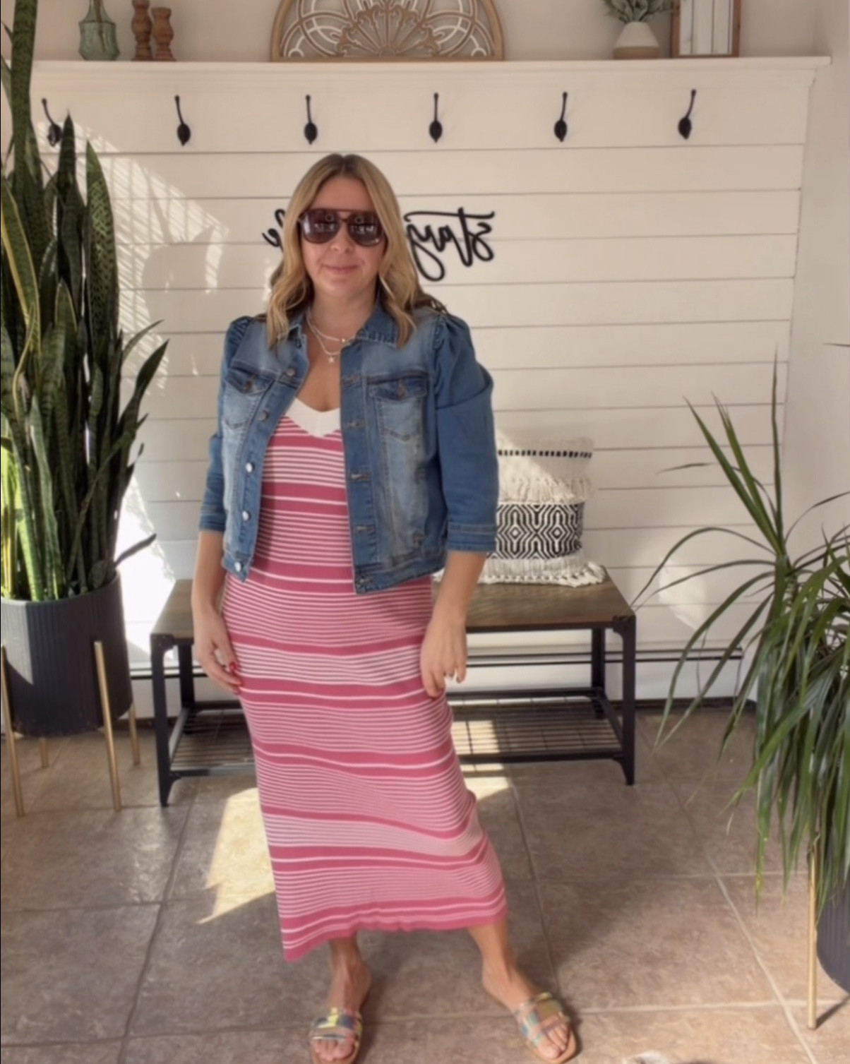 Spring outfit idea!
Anyone in the slow dress and a large in the denim jacket you're in between sizes size up in the jacket
#LTKSaleAlert #LTKOver40
#LTKMidsize

#LTKmomlife #LTKTravel #LTKootd