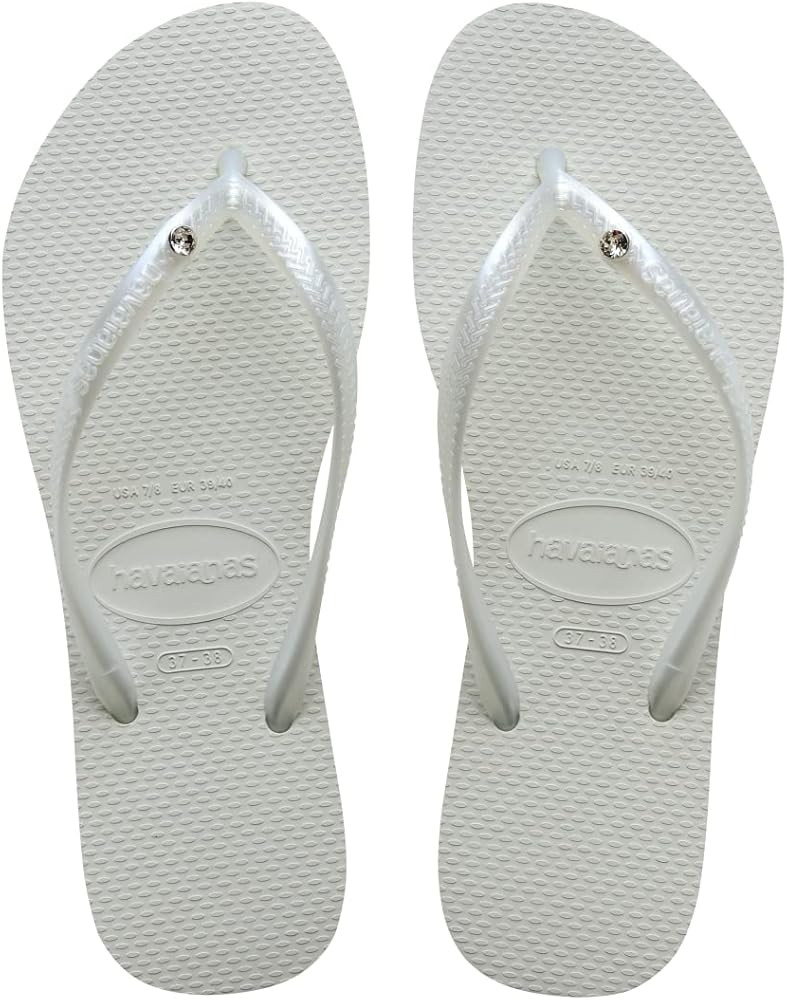 Havaianas Women Slim Crystal SW II Sandal, White, 7/8 | Amazon (US)