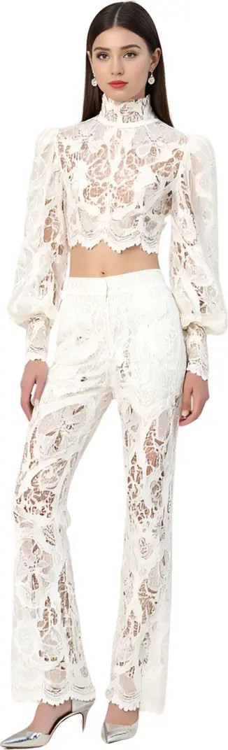 Rebecca Guipure Lace Top & Pant Set | Nordstrom