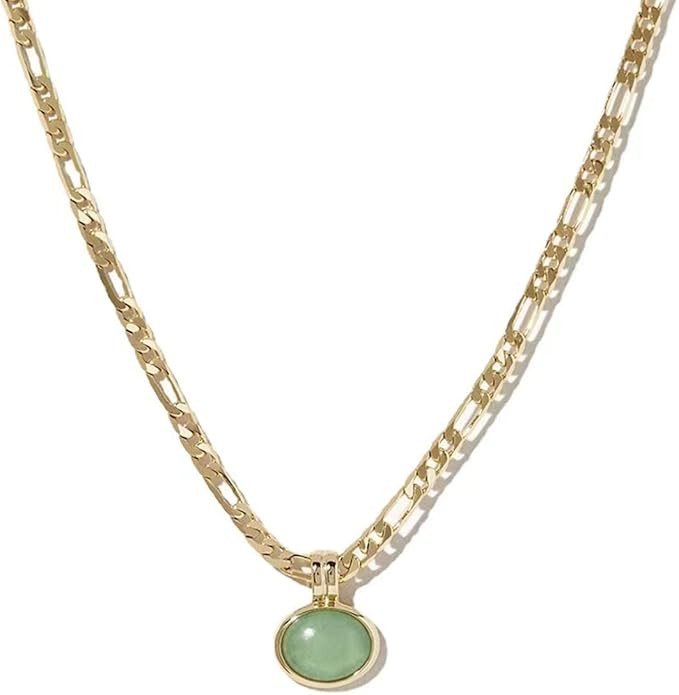 DISTANT DRUMS Simple Natural Green Aventurine Stone Jewelry Set for Women,Hoop Earrings,Bracelet,... | Amazon (US)